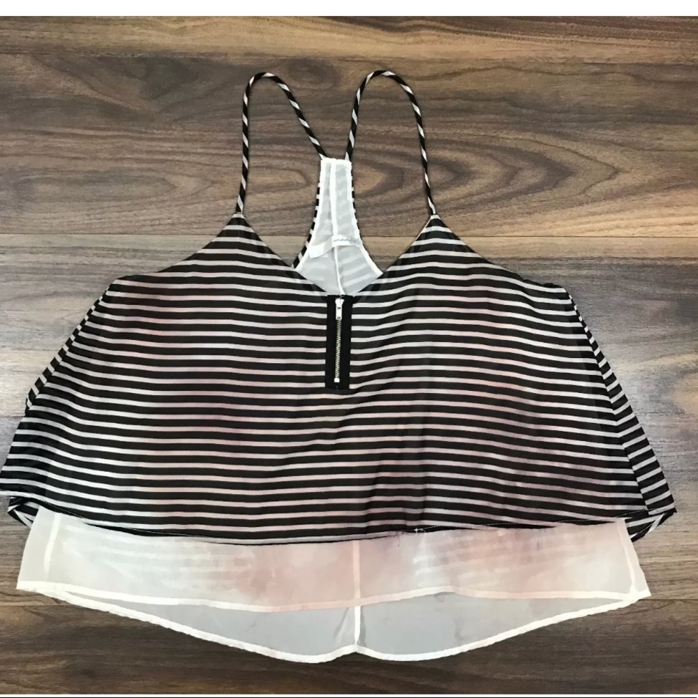 Manito Sheer Cami Tank Layered Watercolor Size L